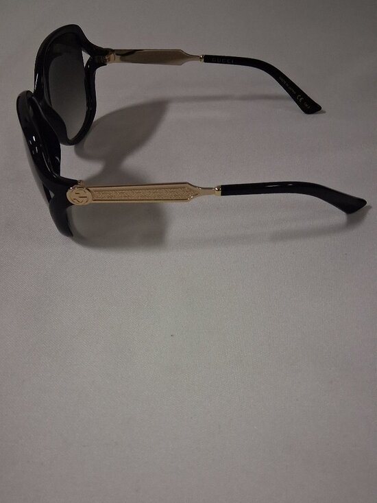 *Gucci Women\'s GG0076S-002-60 Black/Grey Sunglasses 60mm New main image 5